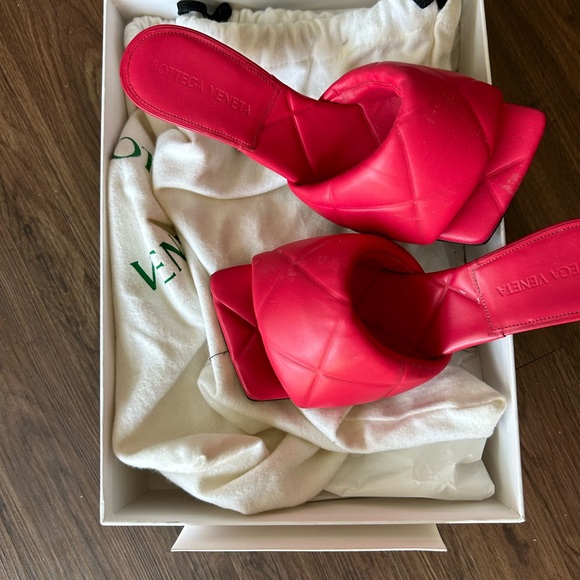 Bottega Veneta pink lido heeled sandals